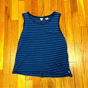 Levi’s Women’s Blue Striped Pocket Tank Top